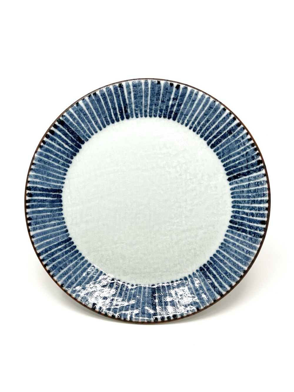 Mingei by Fitz & Floyd Stoneware Dinner Plate Blue Tokusa 1970s EUC